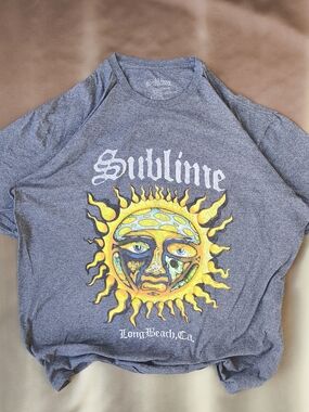 Sublime Gray Graphic Tee with Yellow Sunprint Mens Size 2XL